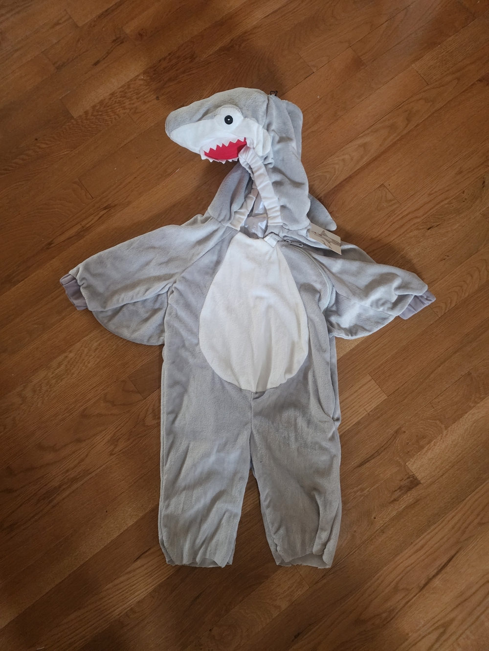 NWT Target Toddler Shark Costume Plush Halloween Size Small Gray Zip Up
